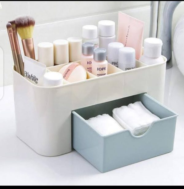 Multi-Compartment Makeup Organizer Box with Drawer